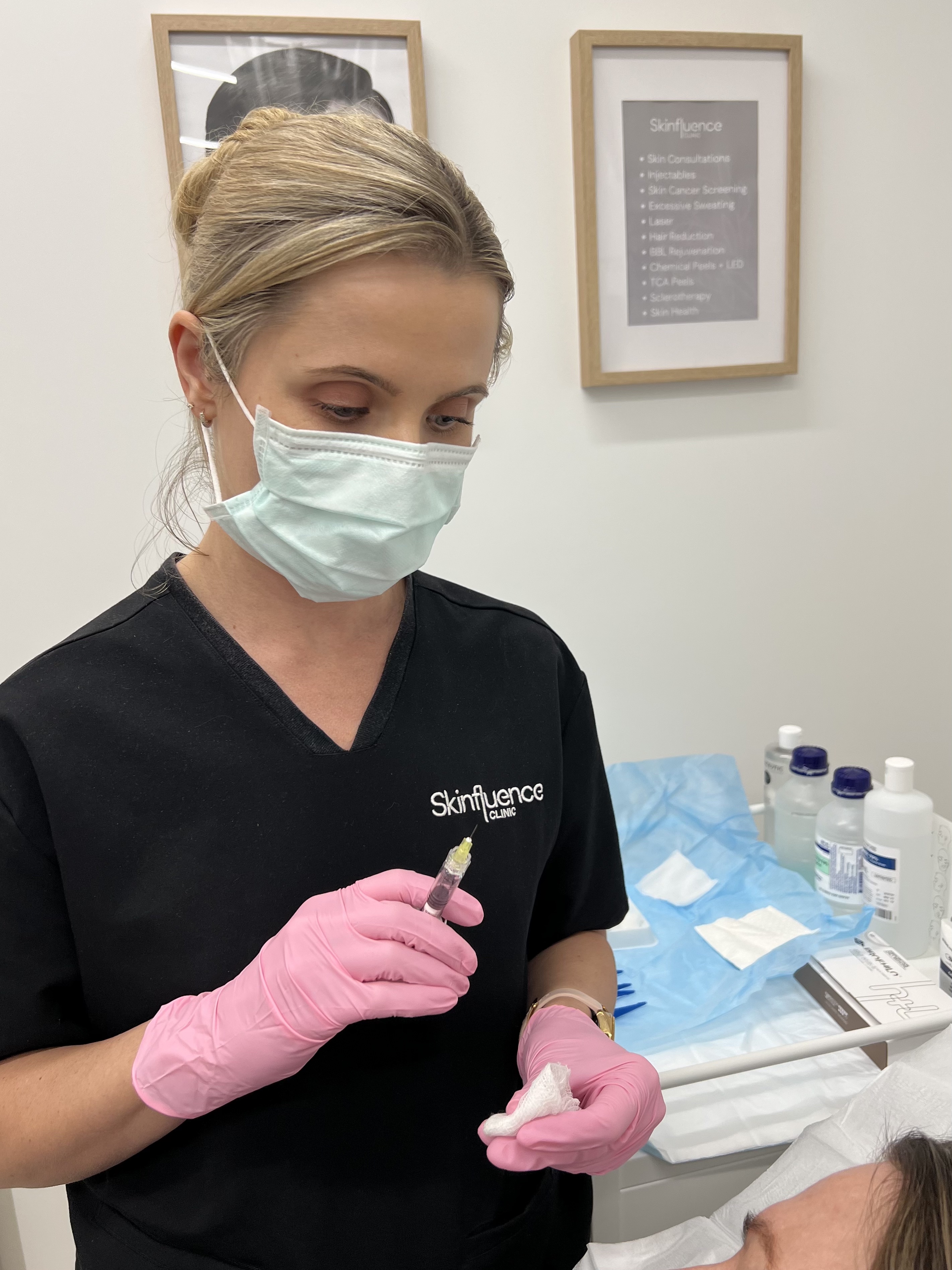 Kira performing bioremodeling injection treatment